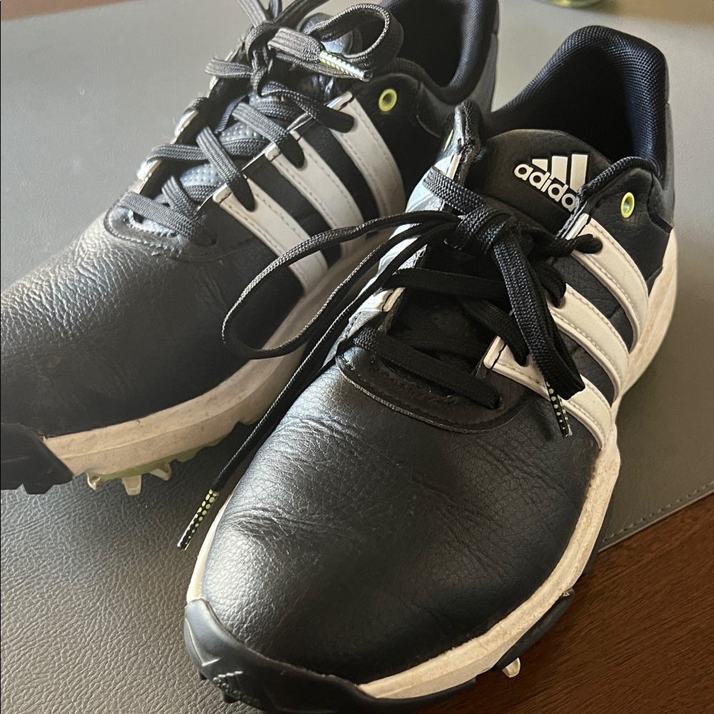 Adidas Black and White Sports Cleats